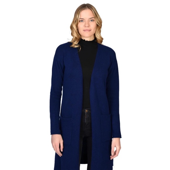 State Cashmere Open Front Long Cardigan with Pockets - Picture 2 of 12